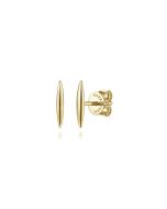 14K Yellow Gold Smooth Bar Stud Earrings