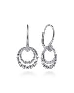 925 Sterling Silver Bujukan White Sapphire Drop Earrings