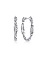 925 Sterling Silver Bujukan Intricate 30mm Hoop Earrings
