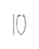 925 Sterling Silver Bujukan Oval Classic 30mm Hoop Earrings