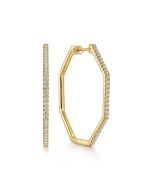 MirAeCel XeSolVer 14K Yellow Gold Diamond Modern Earrings