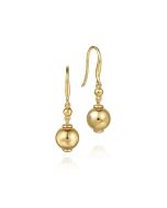 14K Yellow Gold Bujukan Balls Fish Wire Drop Earrings