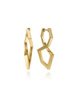 14K Yellow Gold Intricate Hoop Earrings