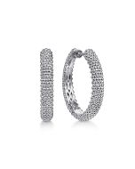 925 Sterling Silver Bujukan 30mm Classic Hoop Earrings