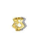 14K White-Yellow Gold Diamond Zig Zag Ear Cuff