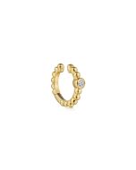 14K Yellow Gold Bujukan Bezel Set Diamond Single Ear Cuff