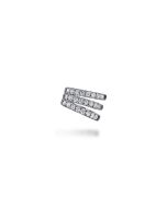 14K White Gold Three Row Diamond Single Ear Cuff