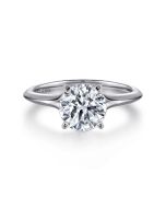 Ellis - 14K White Gold Round Semi-Mount Ring