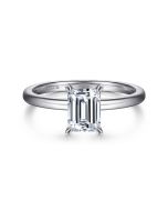 Ali - 14K White Gold Emerald Semi-Mount Ring