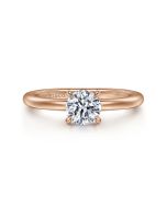 Ali - 14K Rose Gold Round Semi-Mount Ring
