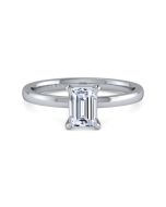 Paula - 14K White Gold Emerald Cut Semi-Mount Ring