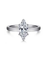 Paula - 14K White Gold Marquise Semi-Mount Ring