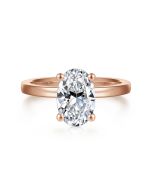 Paula - 14K Rose Gold Oval Diamond Semi-Mount Ring