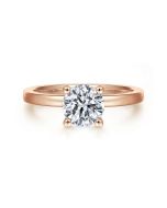 Paula - 14K Rose Gold Round Semi-Mount Ring