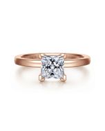 Paula - 14K Rose Gold Princess Cut Semi-Mount Ring
