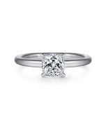 Lark - 14K White Gold Cushion Cut Solitaire Semi-Mount Ring