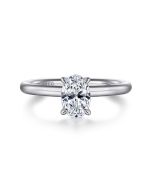 Lark - 14K White Gold Oval Solitaire Semi-Mount Ring