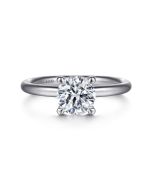Lark - 14K White Gold Round Solitaire Semi-Mount Ring