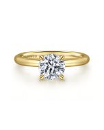 Lark - 14K Yellow Gold Round Semi-Mount Ring