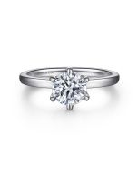 Emma - 14K White Gold Round Solitaire Semi-Mount Ring