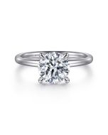 Elia - 14K White Gold Solitaire Round Semi-Mount Ring