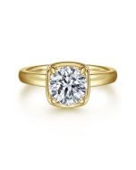 Midnight Paragon 14K Yellow Gold Diamond Semi-Mount Ring