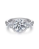 Arielle - 18K White Gold Round Five Stone Semi-Mount Ring