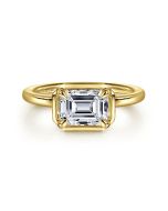 Linen - 14K Yellow Gold Emerald Semi-Mount Ring