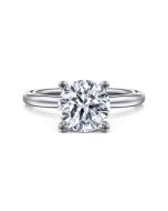 Ella - 14K White Gold Round Solitaire Semi-Mount Ring