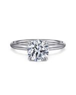Tiana - 14K White Gold Round Solitaire Semi-Mount Ring