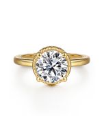 Libbie - 14K Yellow Gold Round Semi-Mount Ring