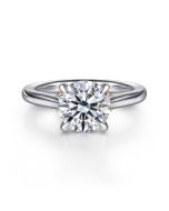 Nelia - 14K White-Rose Gold Round Lotus Semi-Mount Ring