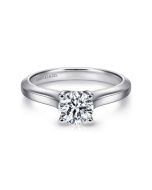 Hunter - 14K White Gold Round Semi-Mount Ring