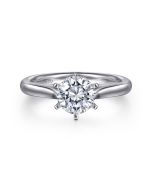 Allie - 14K White Gold Round Semi-Mount Ring