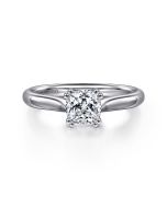 Lauren - 14K White Gold Cushion Cut Semi-Mount Ring