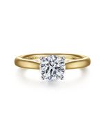 Michelle - 14K White-Yellow Gold Round Semi-Mount Ring