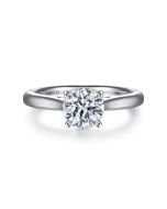 Michelle - 14K White Gold Round Semi-Mount Ring