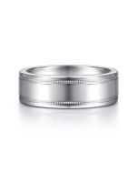 Fred - 14K White Gold 7mm - High Polished Men's Wedding Band