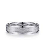 Felix - 14K White Gold 6mm - Men's Wedding Band in Satin Finish