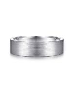 Steven - 14K White Gold 6mm - Flat Men's Wedding Band in Satin Finish
