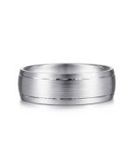 Andrew - 14K White Gold 7mm - Men's Wedding Band in Satin Finish