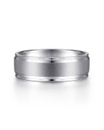 Gabriel - 14K White Gold 7mm - Men's Wedding Band in Satin Finish