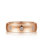 Emrys - 14K Rose Gold Diamond Men's Wedding Ring in High Polished Finish