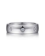 Emrys - 14K White Gold Diamond Men's Wedding Ring in High Polished Finish