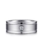 Rhys - 14K White Gold Diamond Men's Wedding Ring in Satin Finish