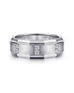 Nico - 14K White Gold Diamond Men's Ring in Satin Finish