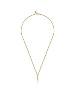 22 Inch 14K Yellow Gold Italian Horn Pendant Necklace
