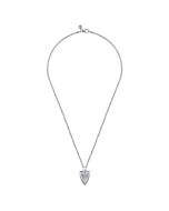 22 Inch 925 Sterling Silver Wheat Arrowhead Pendant Necklace