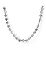 22 Inch 14K White Gold 3mm Hollow Ball Chain Necklace