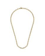 22 Inch 14K Yellow Gold Solid Faceted Men's Link Chain Necklace